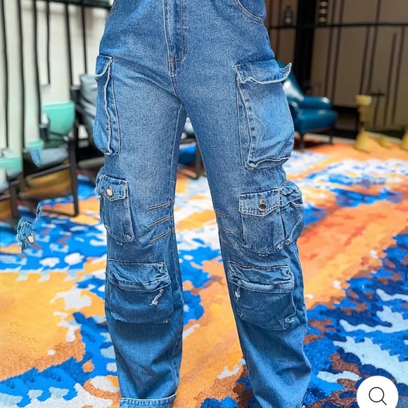 Denim Cargos - Utility Pants - Picture 2 of 3